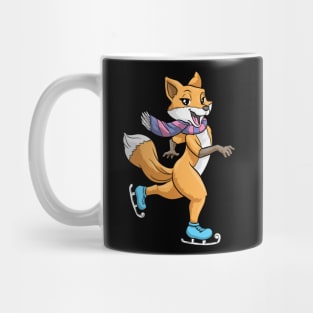 Fox at ice skating with ice skates Mug